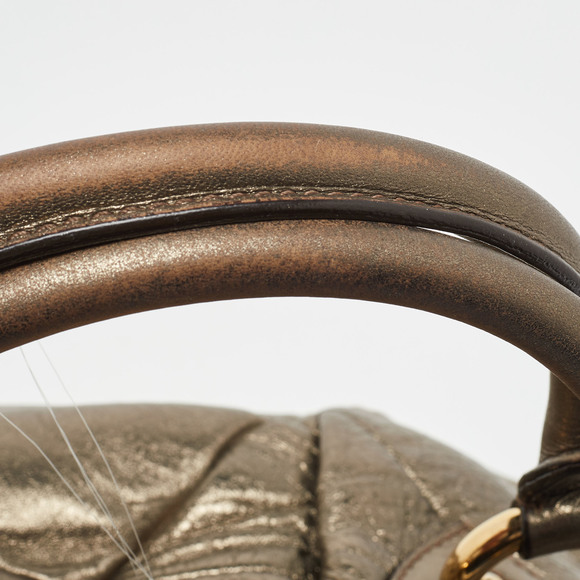 MARC JACOBS Gold Crinkled Leather Stam Satchel - Picture 8 of 8